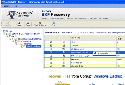 NTBackup Files Recovery Full Screenshot 1