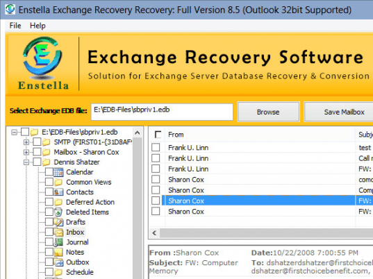 Priv1 EDB Exchange Recovery Tools Screenshot 1