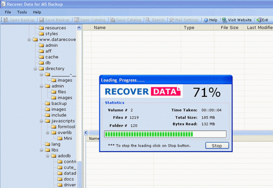 Windows Backup Files Recovery Tool Screenshot 1