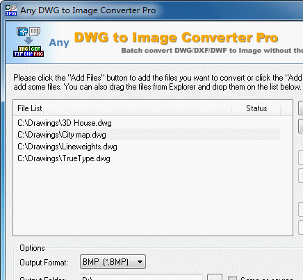 DWG to JPG Converter Pro 2011.8 Screenshot 1