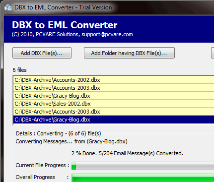 Import DBX to EML Screenshot 1