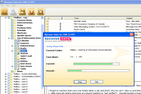 2007 Exchange Database to Outlook Screenshot 1