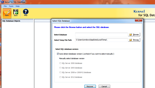 Restore SQL Database Screenshot 1
