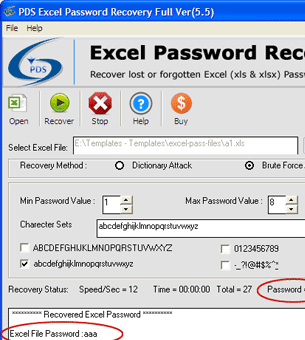 Freeware MS Excel Password Recovery Screenshot 1