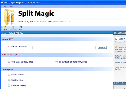 Split Large PST Tool Screenshot 1