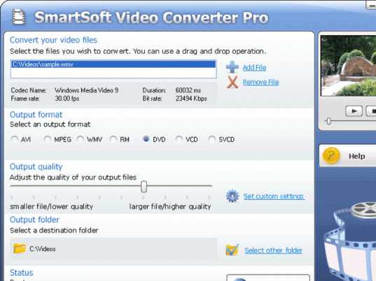 SmartSoft Video Converter Screenshot 1