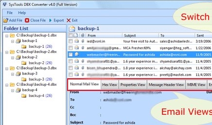 Outlook Express DBX Converter Software Screenshot 1