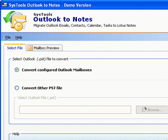 Importing PST Files into Lotus Notes Screenshot 1