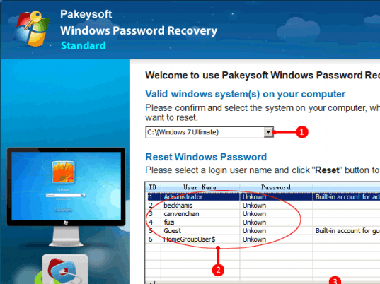 Bypassing Win 7 Password Screenshot 1