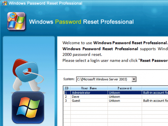 Remove Windows Password Screenshot 1