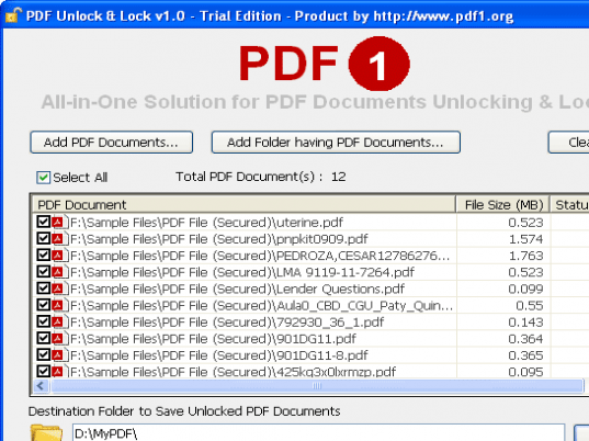 Lock PDF File from Editing Screenshot 1