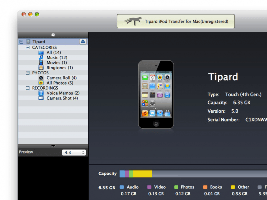 Tipard iPod Transfer Screenshot 1