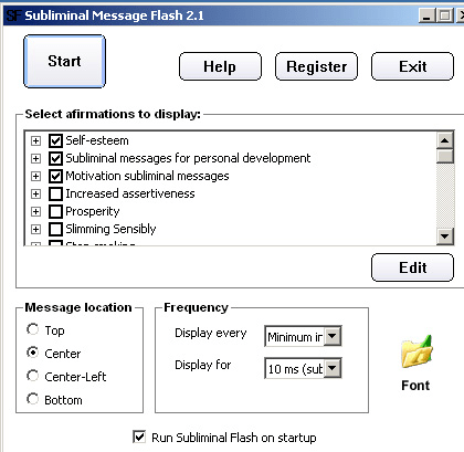 Subliminal Messages Program Screenshot 1