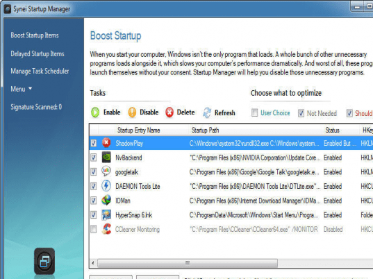 Synei Startup Manager Screenshot 1