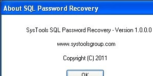 SysTools SQL Password Recovery Screenshot 1
