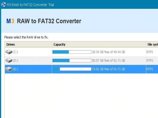M3 RAW to FAT32 Converter Screenshot 1