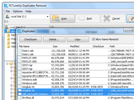 PCTuneUp Free Duplicate File Finder Screenshot 1