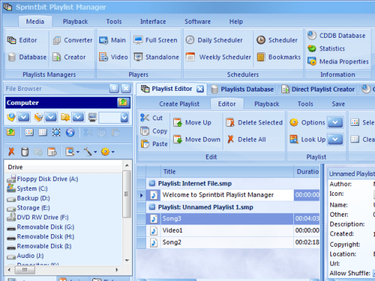 SprintBit Playlist Manager Screenshot 1