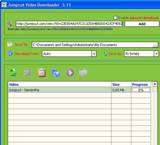 Jumpcut Video Downloader Screenshot 1