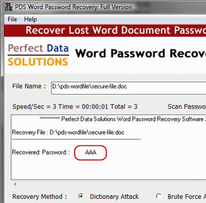 PDS Word Password Recovery Software Screenshot 1