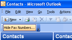 Hide Fax Numbers in Outlook Screenshot 1