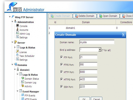 Wing FTP Server For Linux(64 bit) Screenshot 1
