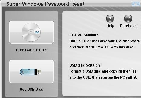 Super Windows Password Reset Screenshot 1