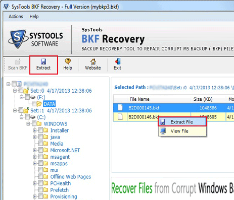 Recover BKF Files which are Corrupt Screenshot 1