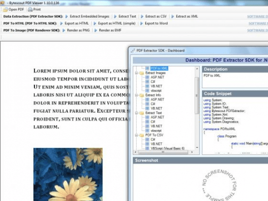PDF Extractor SDK Screenshot 1