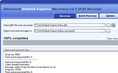 Advanced Outlook Express Recovery Screenshot 1