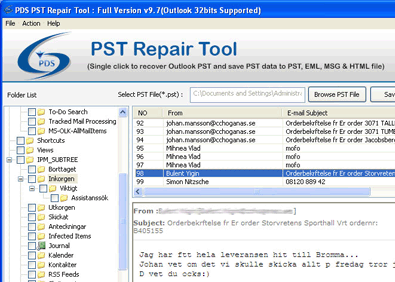Outlook PST Repair Software Screenshot 1