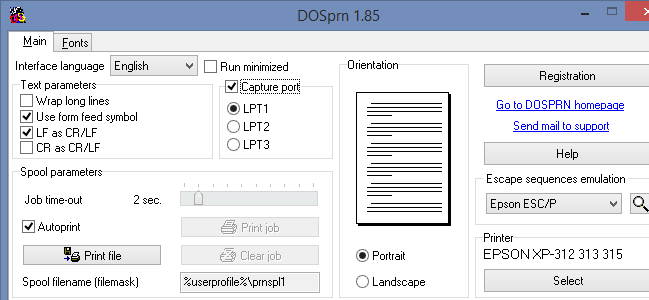 DOSPRN Screenshot 1