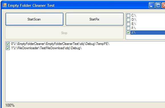 Empty Folder Cleaner ActiveX Screenshot 1