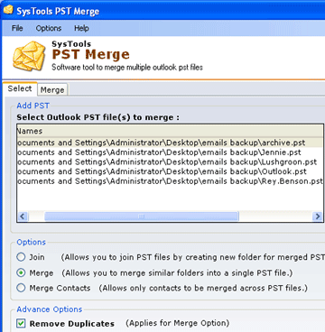Add PST Files Screenshot 1