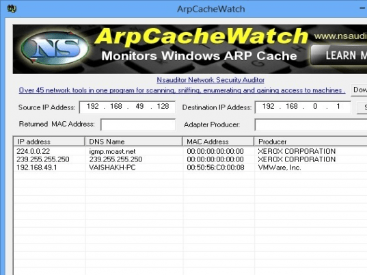 ArpCacheWatch Screenshot 1