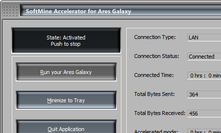 SoftMine Accelerator for Ares Galaxy Screenshot 1