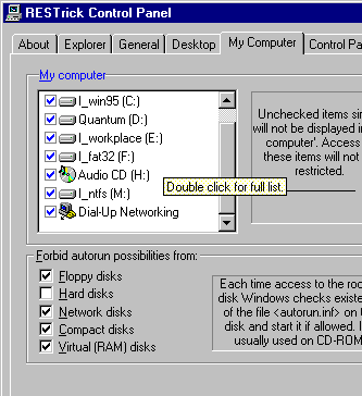 RESTrick Control Panel Screenshot 1