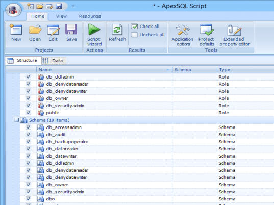 ApexSQL Script Screenshot 1