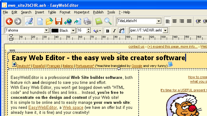 Easy Web Editor website creator Screenshot 1