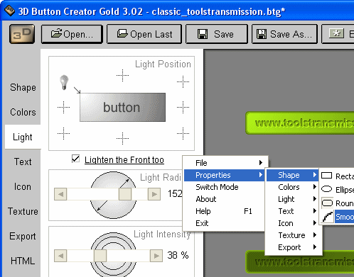 3D Button Creator Gold Screenshot 1