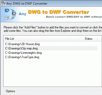 Any DWG to DWF Converter Screenshot 1