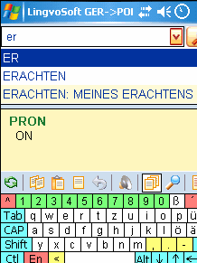 LingvoSoft Talking Dictionary German <-> Polish for Pocket PC Screenshot 1