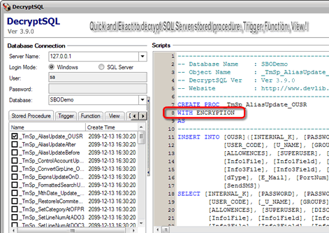DecryptSQL Screenshot 1