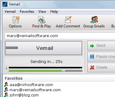 Vemail Voice Email Software Screenshot 1