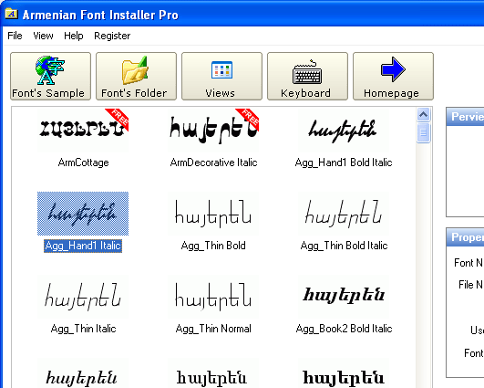 Armenian Font Installer Pro Screenshot 1
