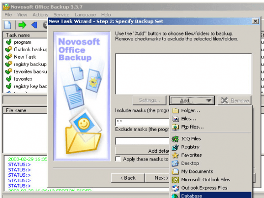 Novosoft Office Backup Professional Screenshot 1