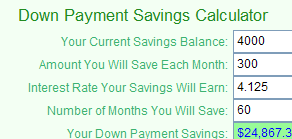 Down Payment Savings Calculator Screenshot 1