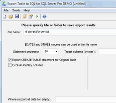 Export Table to SQL for Oracle Screenshot 1