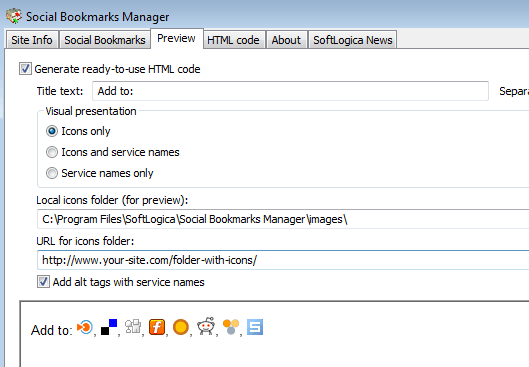 Social Bookmarks Manager Screenshot 1