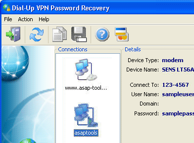Dial-Up VPN Password Recovery Screenshot 1